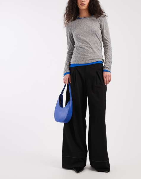 ASOS DESIGN - Pantaloni sartoriali a fondo ampio con risvolto - view 1