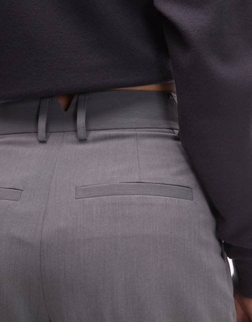 ASOS DESIGN - Pantaloni sartoriali a fondo ampio grigi con pieghe, 4 di 5