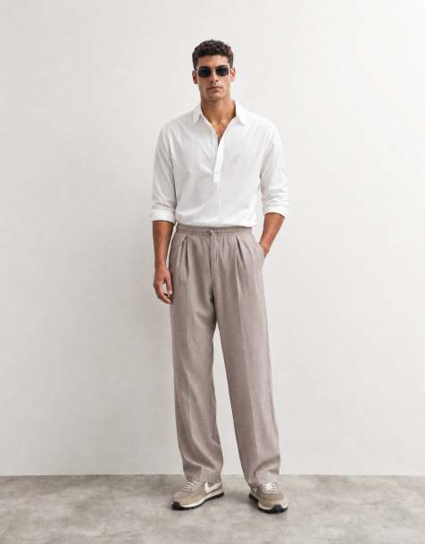 ASOS DESIGN - Pantaloni sartoriali a fondo ampio marrone visone - view 1