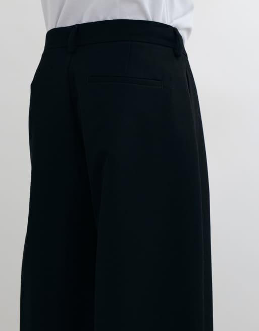 ASOS DESIGN pantaloni sartoriali a gamba bombata neri, 5 di 5
