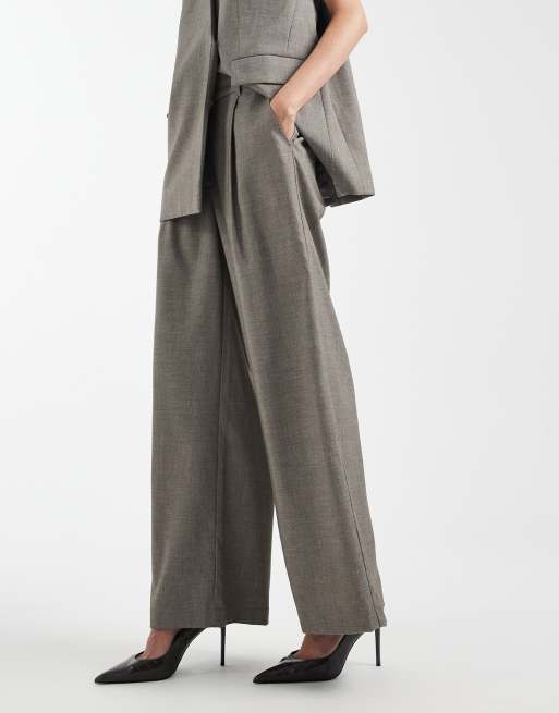 ASOS DESIGN - Pantaloni sartoriali a vita bassa a fondo ampio marroni, 2 di 5