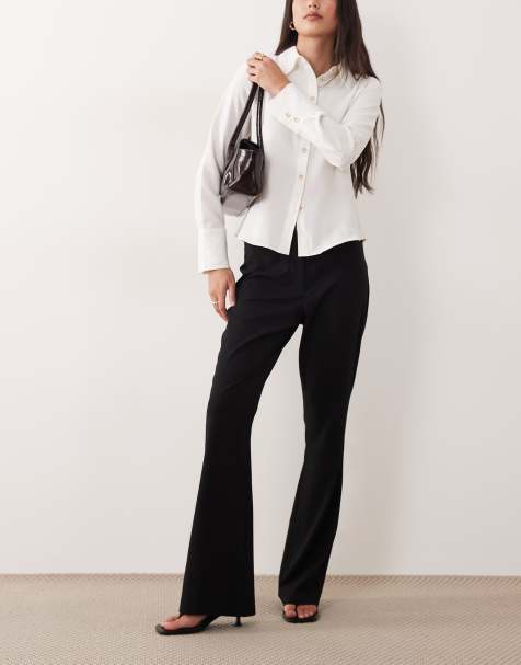 ASOS DESIGN - Pantaloni sartoriali a zampa bootcut a vita medio alta neri - view 1