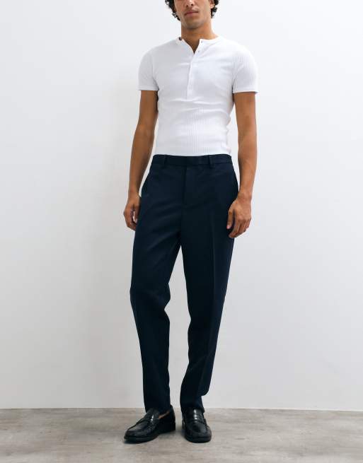 ASOS DESIGN pantaloni sartoriali affusolati blu navy, 2 di 5
