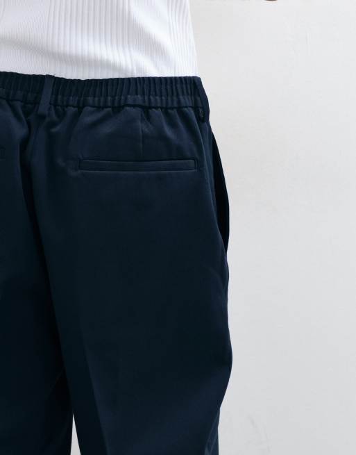 ASOS DESIGN pantaloni sartoriali affusolati blu navy, 4 di 5