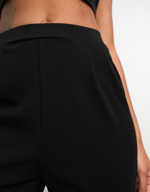 ASOS DESIGN - Pantaloni sartoriali affusolati neri in jersey, 3 di 4