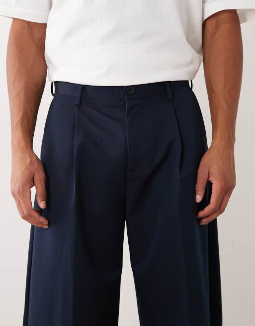 ASOS DESIGN - Pantaloni sartoriali blu navy a cilindro, 2 di 5