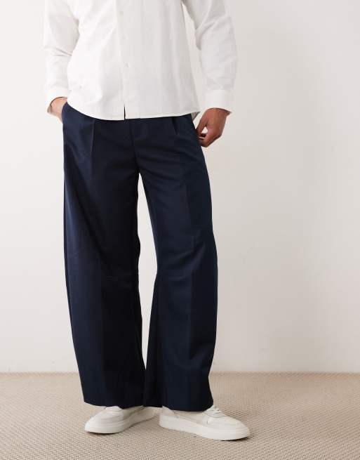 ASOS DESIGN - Pantaloni sartoriali blu navy a cilindro, 5 di 5