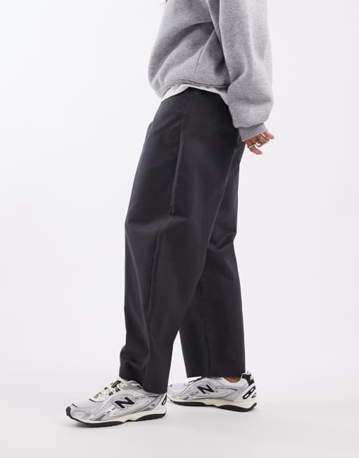 ASOS DESIGN - Pantaloni sartoriali bombati blu navy in rasatello di cotone , 3 di 5