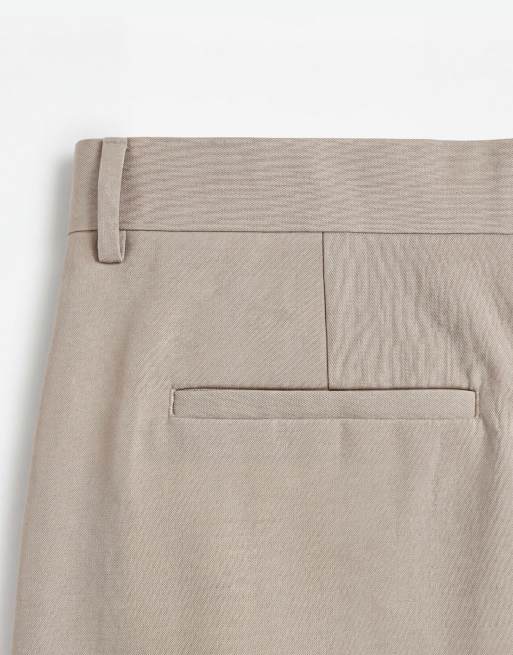 ASOS DESIGN - Pantaloni sartoriali bombati color pietra a pieghe, 9 di 9