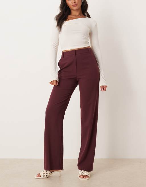 ASOS DESIGN pantaloni sartoriali comodi a gamba dritta colore mora, 1 di 5