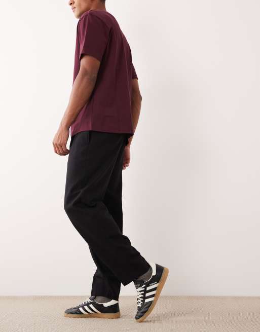 ASOS DESIGN - Pantaloni sartoriali comodi affusolati in misto lana neri, 3 di 5