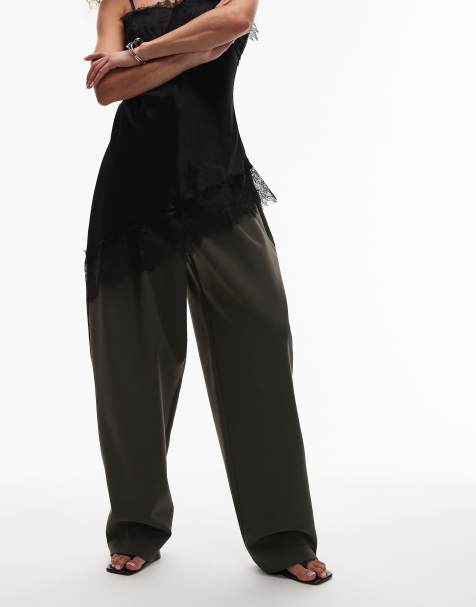 ASOS DESIGN - Pantaloni sartoriali con bombati kaki a vita super alta - view 1