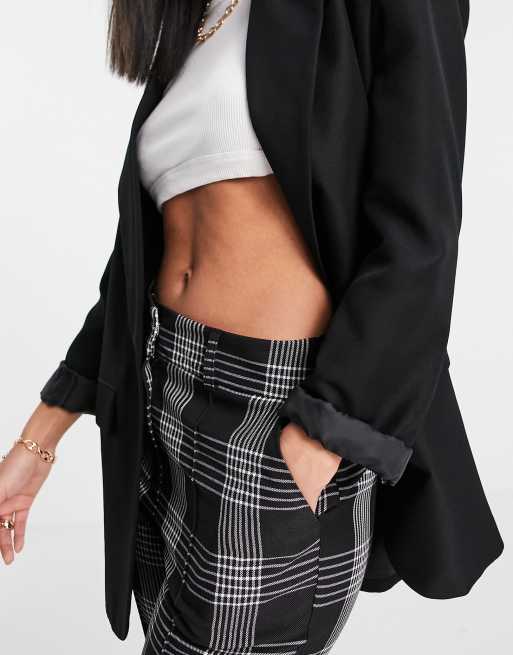 ASOS DESIGN - Pantaloni sartoriali eleganti a sigaretta a quadri monocromatici, 3 di 4