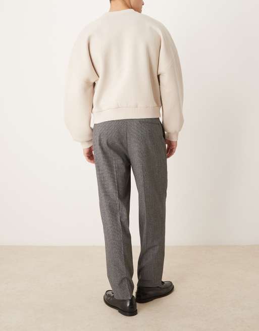 ASOS DESIGN - Pantaloni sartoriali eleganti oversize neri e bianchi a quadri con piega sul davanti, 2 di 5