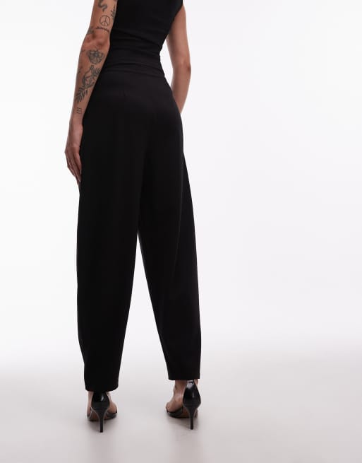 ASOS DESIGN - Pantaloni sartoriali ponte a banana neri in coordinato, 4 di 5