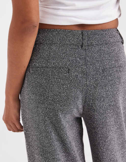ASOS DESIGN pantaloni sartoriali relaxed effetto lana a sale e pepe, 4 di 5