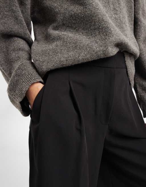 ASOS DESIGN - Pantaloni sartoriali stile culotte a vita alta neri , 3 di 5