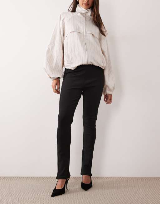 ASOS DESIGN pantaloni skinny bandage con dettaglio zip neri, 1 di 5