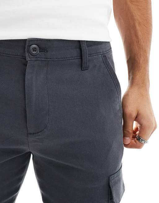 ASOS DESIGN - Pantaloni skinny cargo color antracite, 5 di 5
