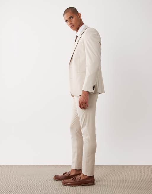 ASOS DESIGN - Pantaloni skinny da abito beige, 3 di 5