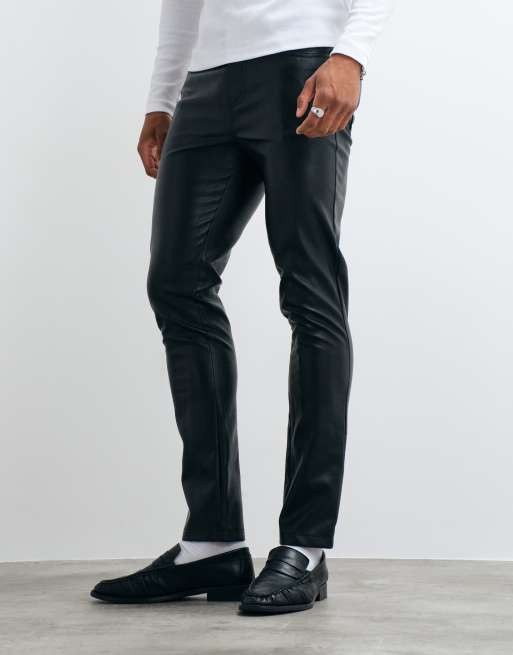 ASOS DESIGN - Pantaloni skinny in pelle sintetica neri, 3 di 5