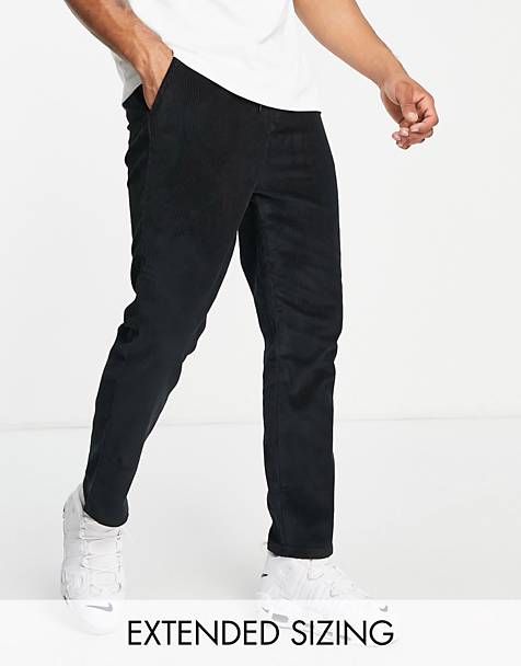 Pantaloni in velluto a coste nero e salvia con design diviso in coordinato Asos Uomo Abbigliamento Pantaloni e jeans Pantaloni Pantaloni in velluto 