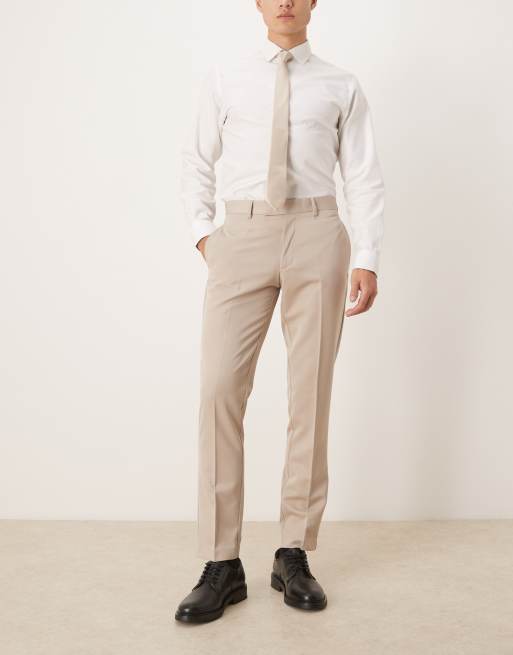 ASOS DESIGN - Pantaloni slim eleganti color pietra, 2 di 5