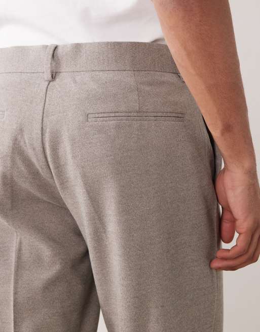 ASOS DESIGN - Pantaloni slim sartoriali in flanella grigio mélange, 5 di 5