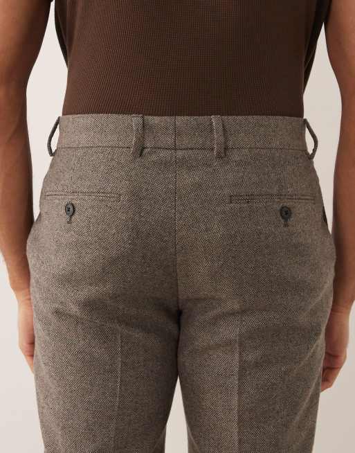 ASOS DESIGN - Pantaloni slim sartoriali in misto lana antracite, 4 di 5