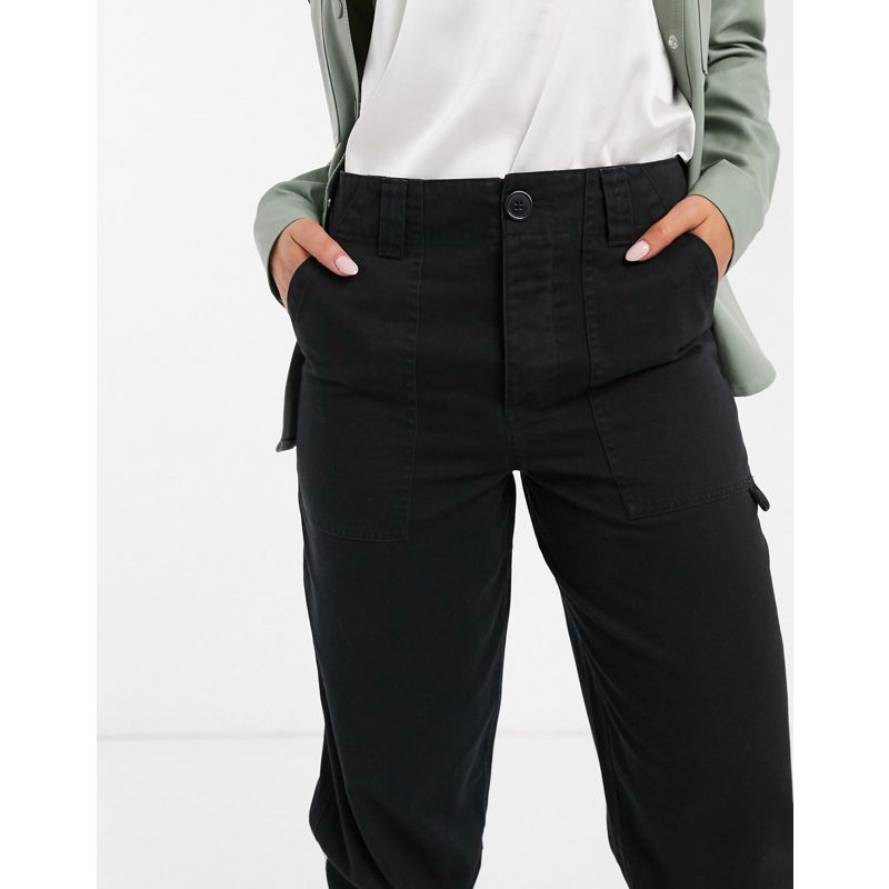 Tute Joggers DESIGN - Pantaloni slim stile militare neri con fondo elasticizzato