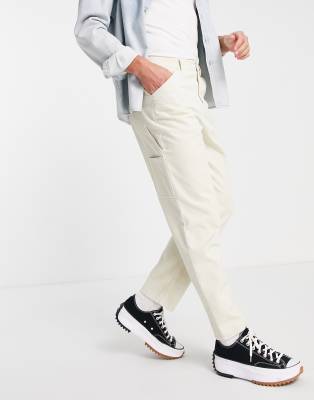 ASOS DESIGN - Pantaloni stile skater comodi écru testurizzati