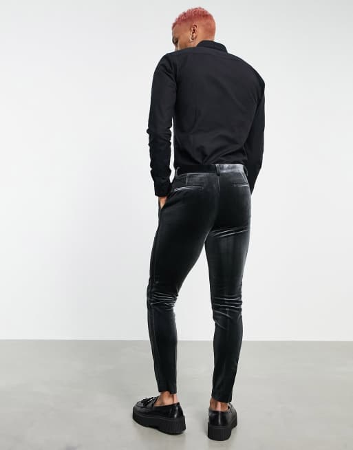 Asos Uomo Abbigliamento Pantaloni e jeans Pantaloni Pantaloni slim & skinny Pantaloni da abito skinny in velluto 