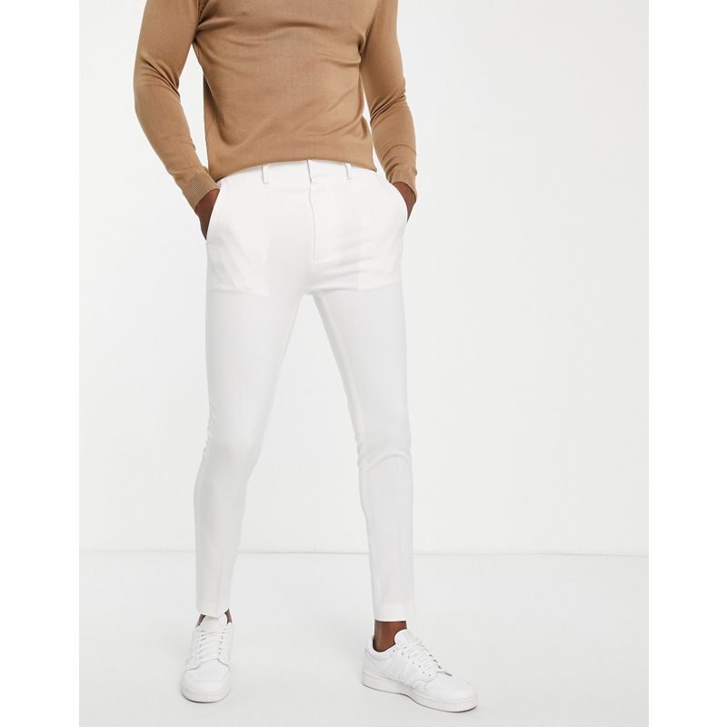 Pantaloni skinny nfEeu DESIGN - Pantaloni super skinny eleganti bianchi