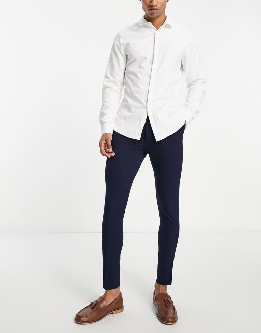 ASOS DESIGN - Pantaloni super skinny eleganti in blu navy, 4 di 4