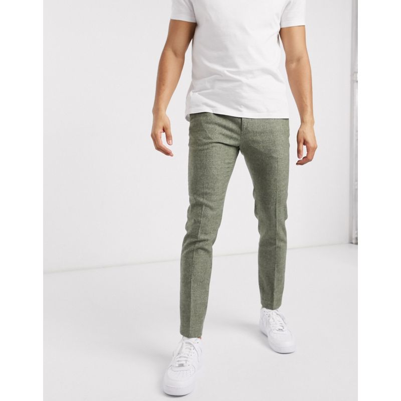 Pantaloni e chino Pantaloni skinny DESIGN - Pantaloni super skinny eleganti pied de poule verde medio 