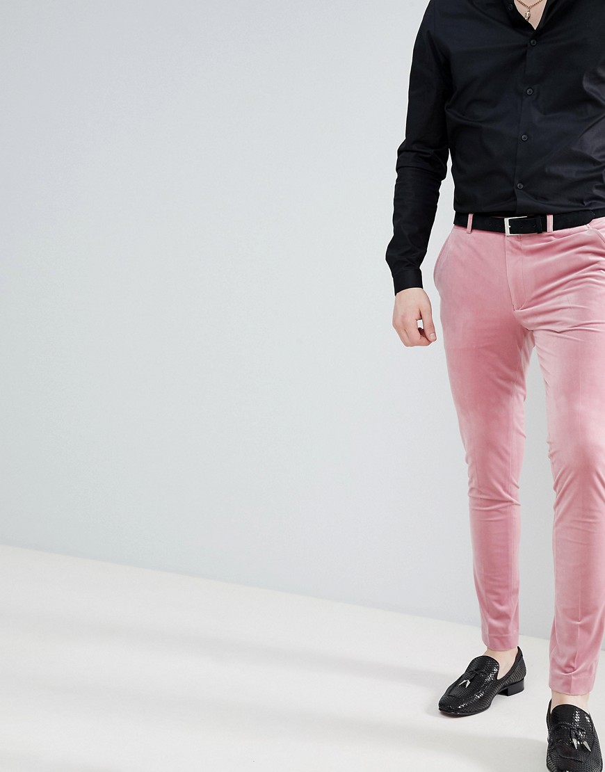 ASOS DESIGN - Pantaloni super skinny eleganti rosa polvere