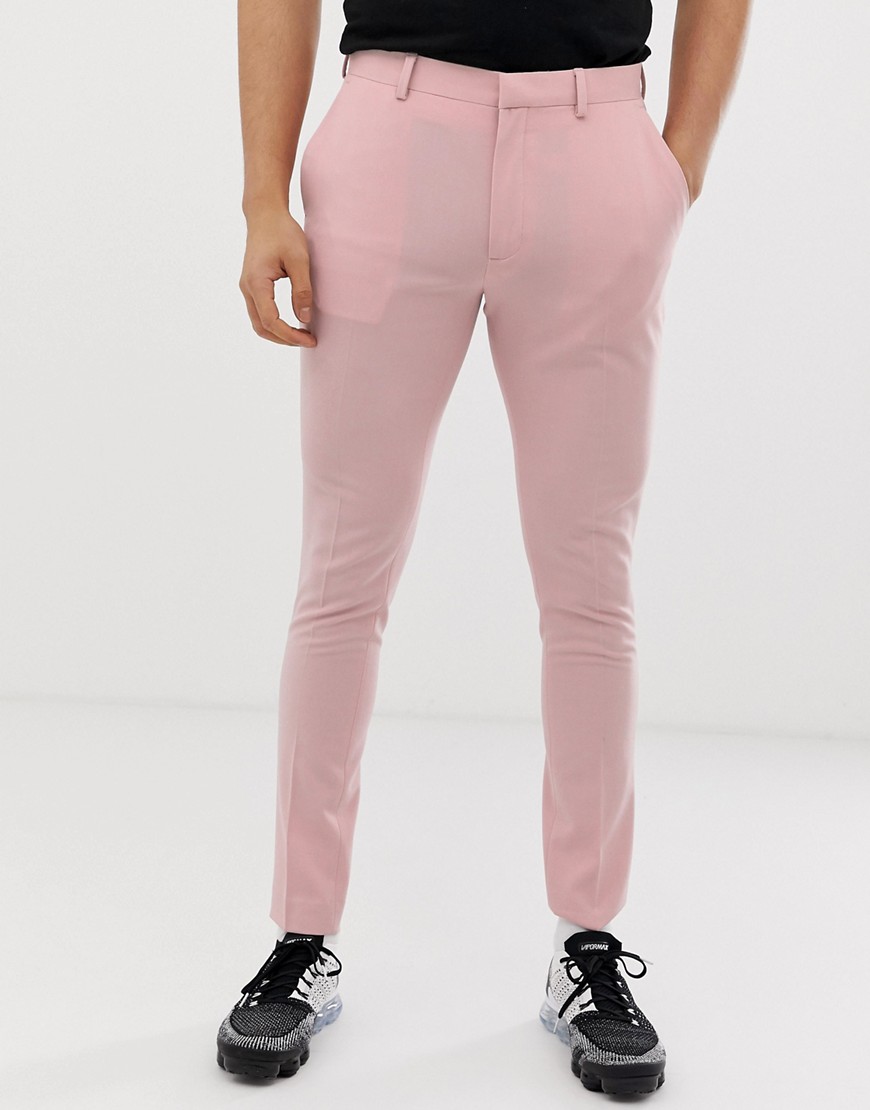 ASOS DESIGN - Pantaloni super skinny eleganti rosa