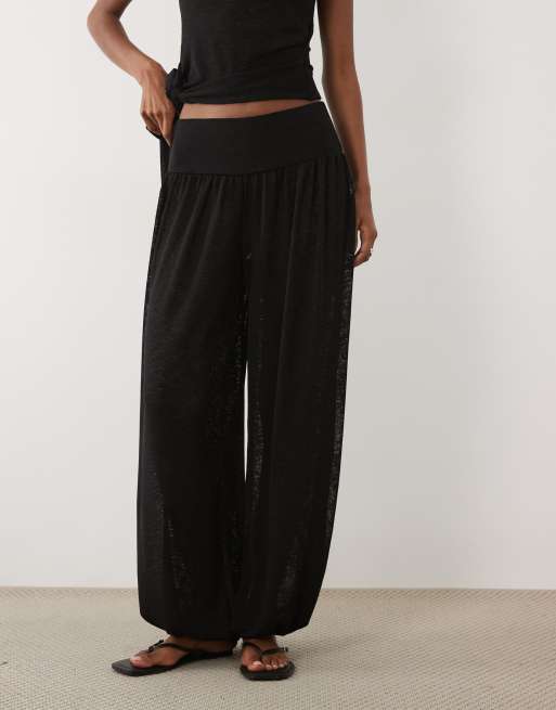 ASOS DESIGN - Pantaloni trasparenti neri in coordinato, 2 di 5