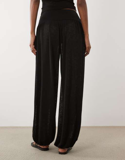 ASOS DESIGN - Pantaloni trasparenti neri in coordinato, 4 di 5