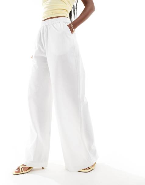 ASOS DESIGN - Pantaloni vestibilità comoda bianchi taglio sbieco - view 1
