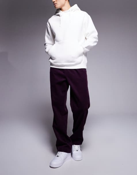 ASOS DESIGN - Pantaloni viola in velluto a coste con righe - view 1