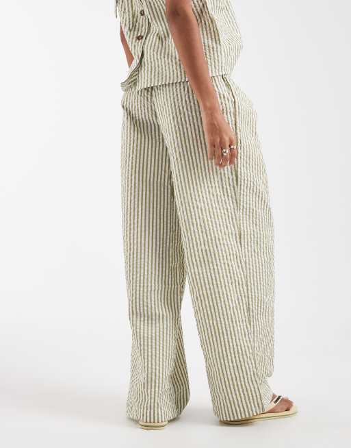 ASOS DESIGN - Pantaloni voluminosi in seersucker a quadretti in coordinato, 4 di 5