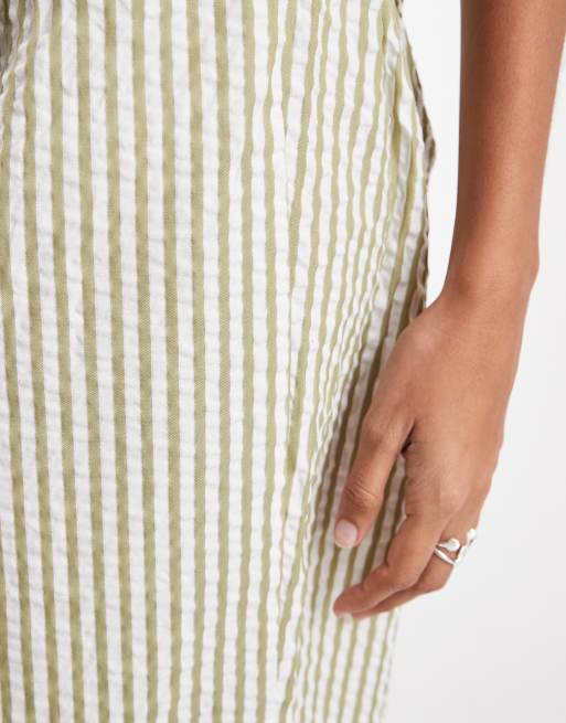ASOS DESIGN - Pantaloni voluminosi in seersucker a quadretti in coordinato, 5 di 5