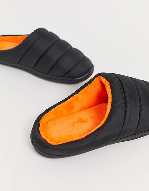 Pantofole imbottite nere e oro Sutton Asos Uomo Scarpe Pantofole 