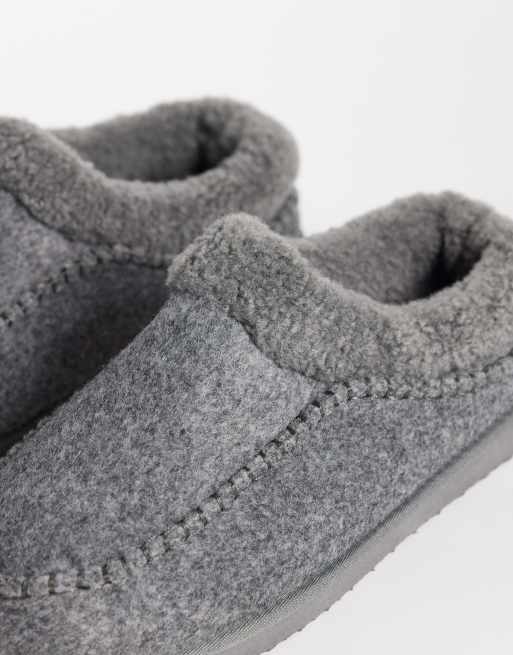 ASOS DESIGN pantofole mule con colletto in feltro grigio scuro, 3 di 4