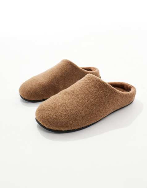 ASOS DESIGN - Pantofole stile sabot marrone mélange - view 1