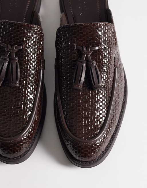 ASOS DESIGN – Pantoletten-Loafer in Braun mit Prägung und Quasten, 2 von 4