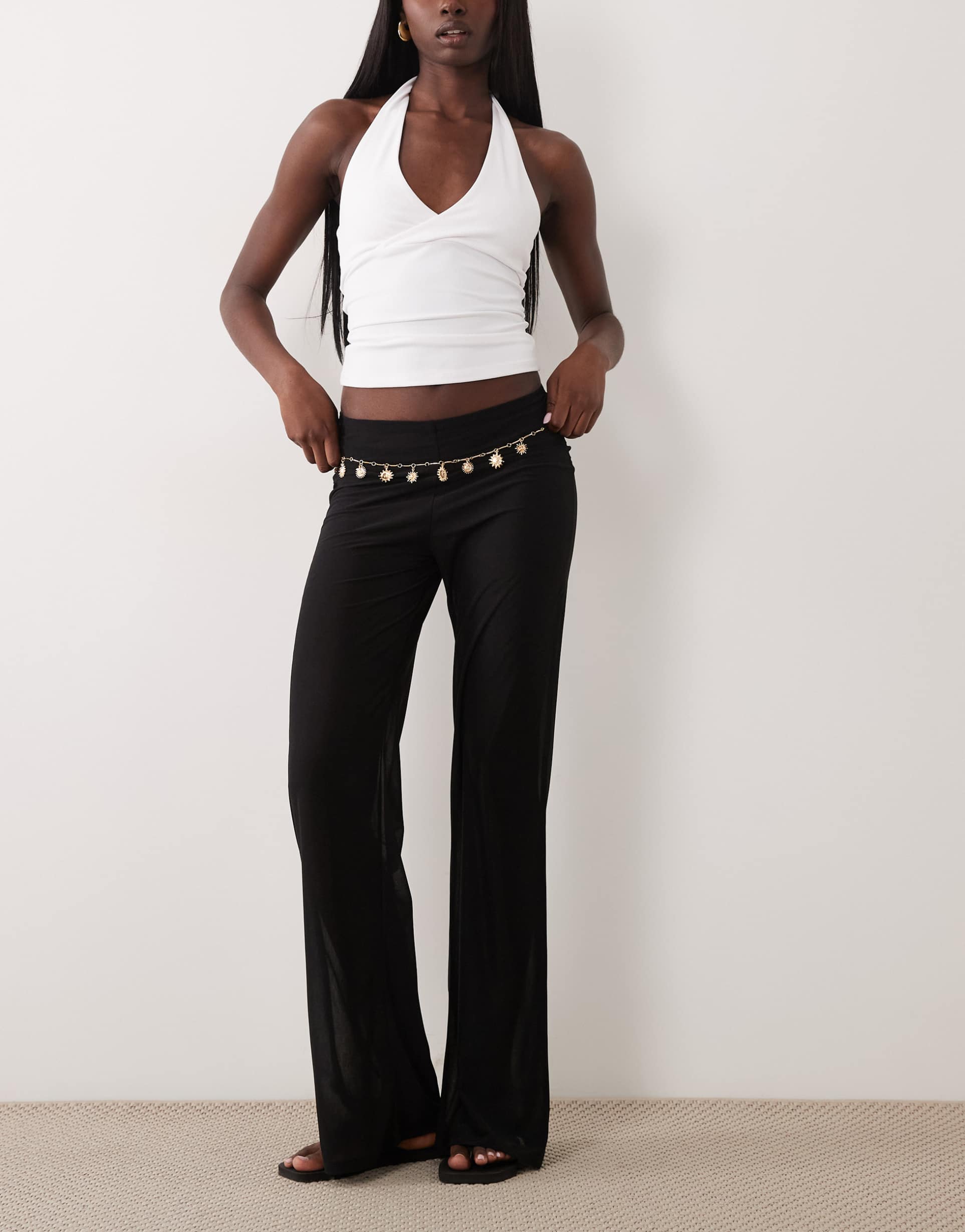 asos design pants in black - part of a set