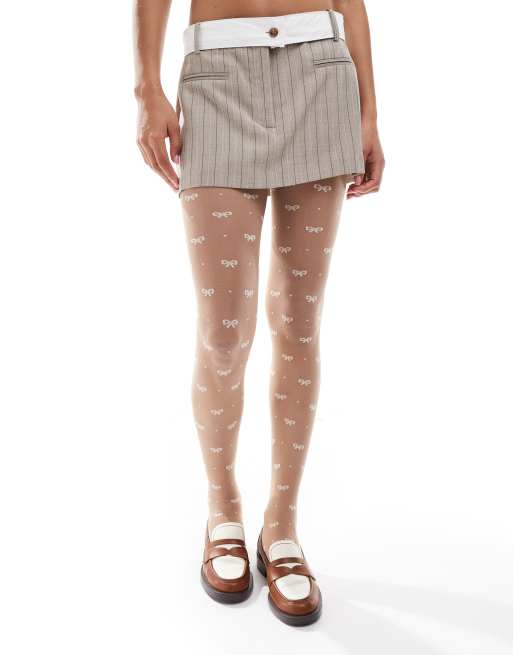 ASOS DESIGN - Panty met stippen en strikjes in wit, 2 van 4