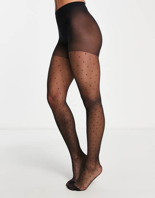 ASOS DESIGN - Panty met stippen in zwart, 3 van 4
